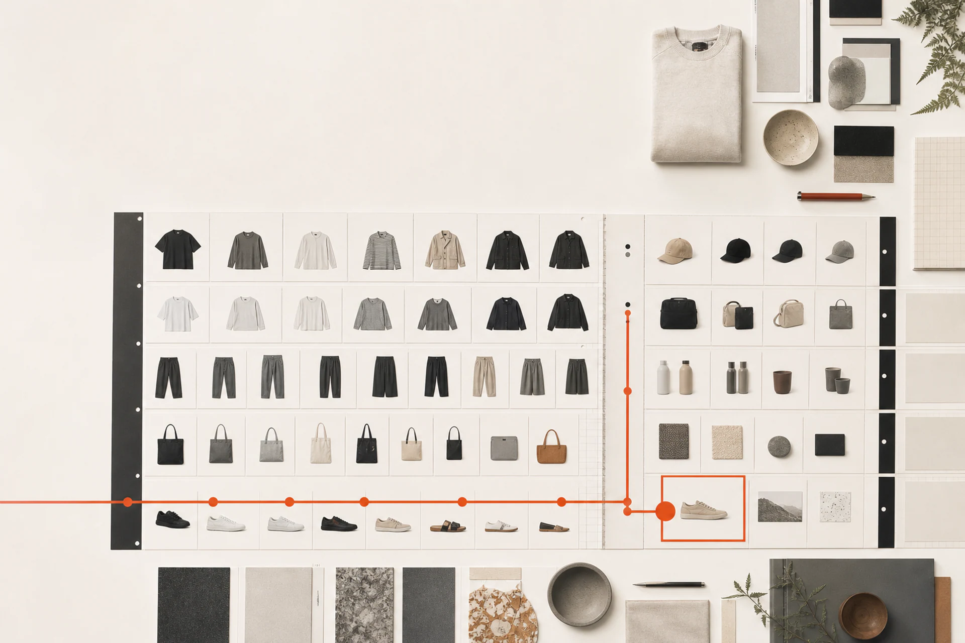 Ecommerce merchandiser organising product groups, search questions and customer notes